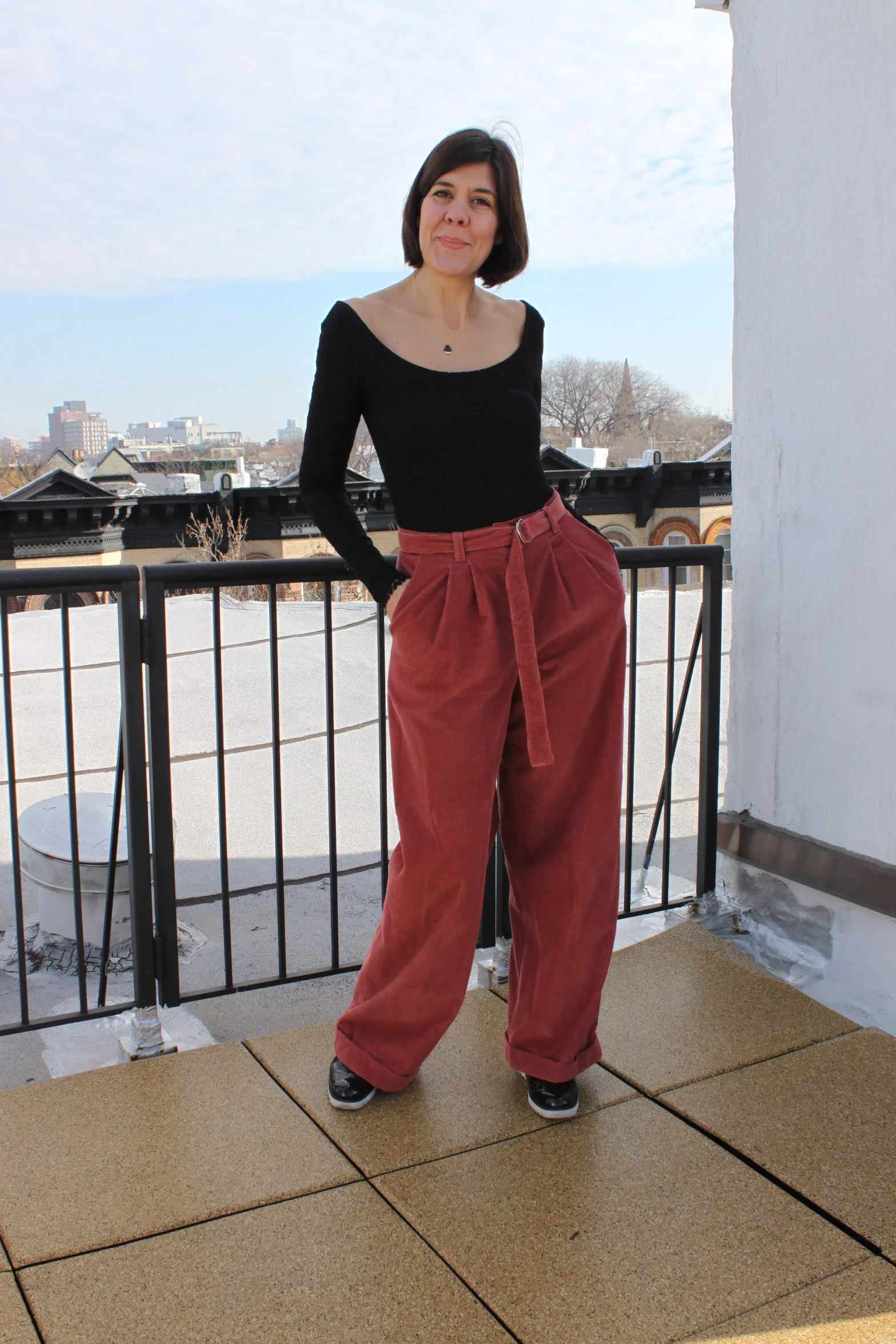 Salmon Pink Baggy Pants. On the Roof! — Noble & Daughter